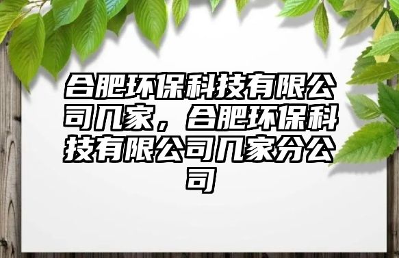 合肥環(huán)保科技有限公司幾家，合肥環(huán)?？萍加邢薰編准曳止? class=