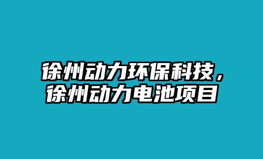 徐州動力環(huán)保科技，徐州動力電池項(xiàng)目