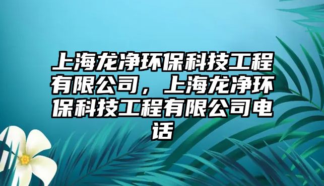 上海龍凈環(huán)?？萍脊こ逃邢薰荆虾｝垉舡h(huán)?？萍脊こ逃邢薰倦娫? class=