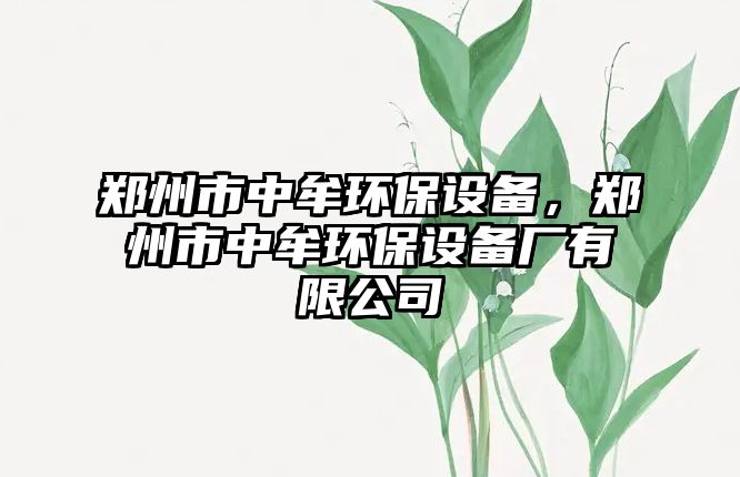 鄭州市中牟環(huán)保設備，鄭州市中牟環(huán)保設備廠有限公司