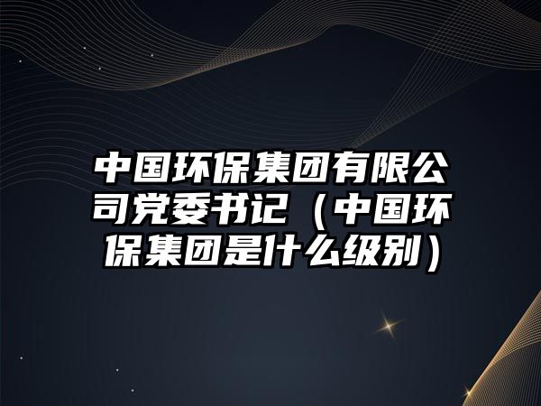 中國環(huán)保集團有限公司黨委書記（中國環(huán)保集團是什么級別）