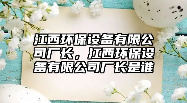 江西環(huán)保設備有限公司廠長，江西環(huán)保設備有限公司廠長是誰