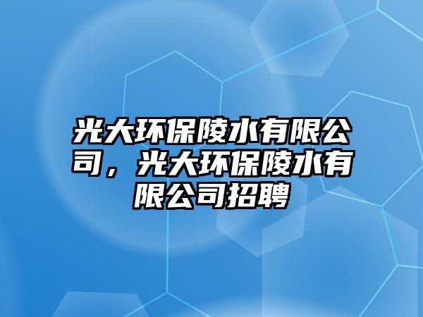 光大環(huán)保陵水有限公司，光大環(huán)保陵水有限公司招聘