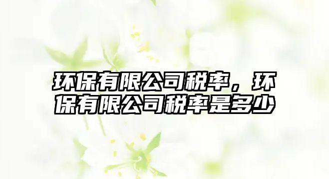 環(huán)保有限公司稅率，環(huán)保有限公司稅率是多少