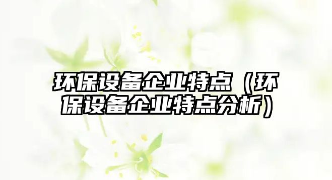 環(huán)保設(shè)備企業(yè)特點（環(huán)保設(shè)備企業(yè)特點分析）