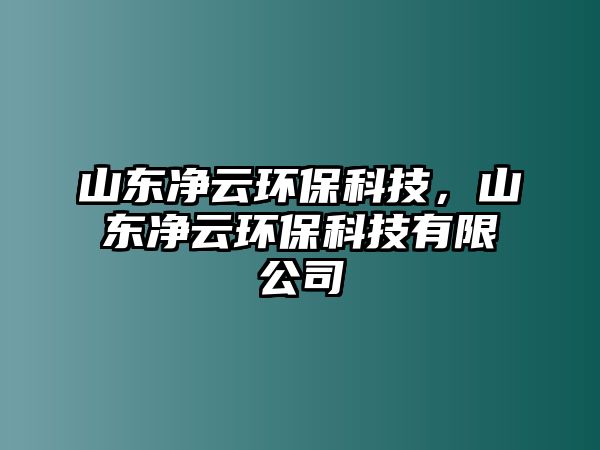 山東凈云環(huán)?？萍?，山東凈云環(huán)保科技有限公司