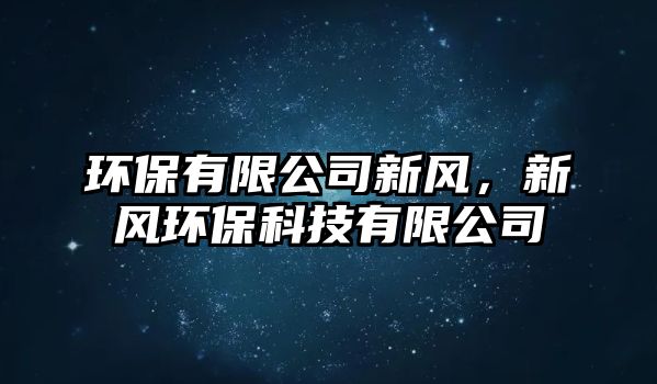 環(huán)保有限公司新風(fēng)，新風(fēng)環(huán)?？萍加邢薰?/> 
									</a>
									<h4 class=