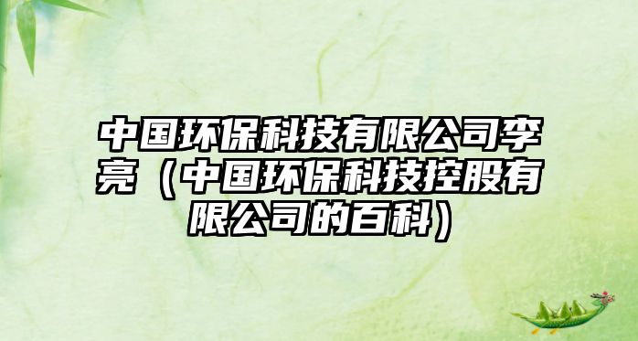 中國環(huán)保科技有限公司李亮（中國環(huán)?？萍伎毓捎邢薰镜陌倏疲?/> 
									</a>
									<h4 class=