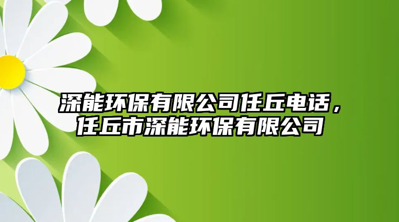 深能環(huán)保有限公司任丘電話(huà)，任丘市深能環(huán)保有限公司