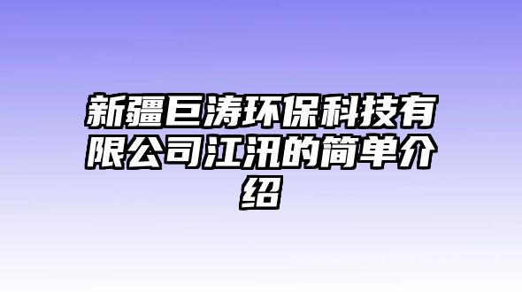 新疆巨濤環(huán)?？萍加邢薰窘吹暮唵谓榻B