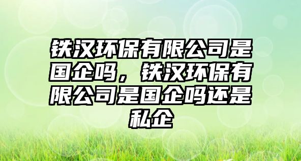 鐵漢環(huán)保有限公司是國(guó)企嗎，鐵漢環(huán)保有限公司是國(guó)企嗎還是私企