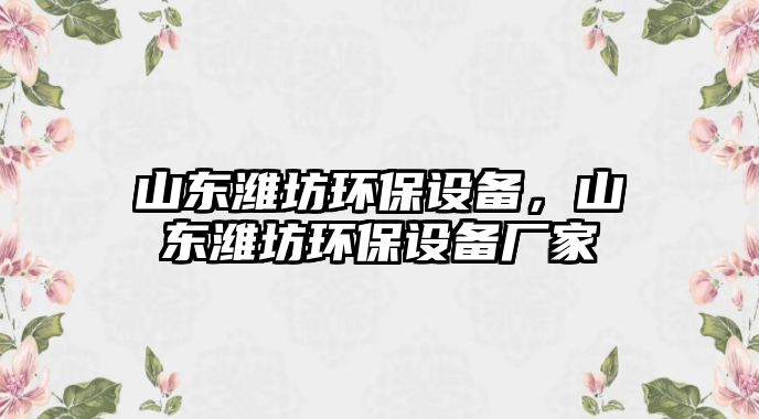 山東濰坊環(huán)保設備，山東濰坊環(huán)保設備廠家