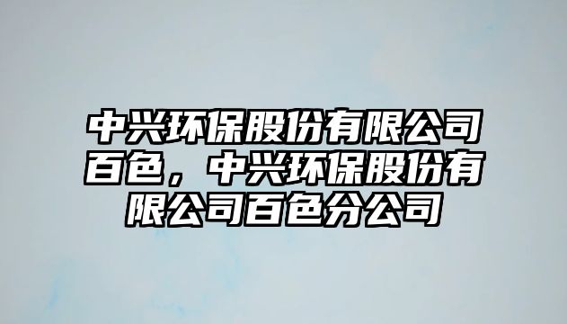 中興環(huán)保股份有限公司百色，中興環(huán)保股份有限公司百色分公司