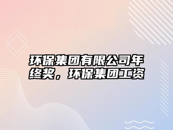 環(huán)保集團有限公司年終獎，環(huán)保集團工資