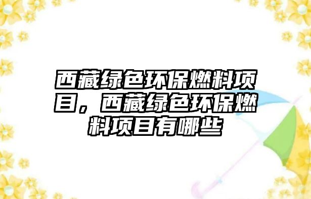 西藏綠色環(huán)保燃料項(xiàng)目，西藏綠色環(huán)保燃料項(xiàng)目有哪些