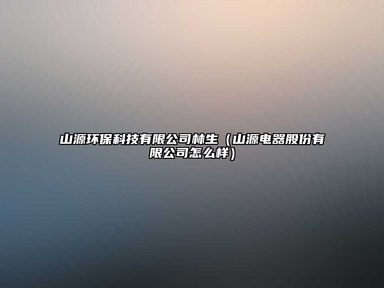 山源環(huán)?？萍加邢薰玖稚ㄉ皆措娖鞴煞萦邢薰驹趺礃樱? class=