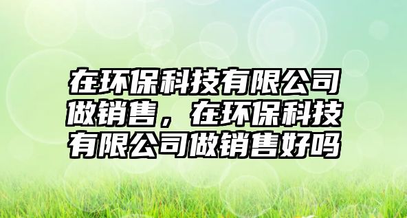 在環(huán)保科技有限公司做銷售，在環(huán)?？萍加邢薰咀鲣N售好嗎