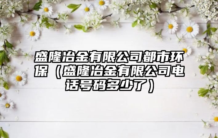 盛隆冶金有限公司都市環(huán)保（盛隆冶金有限公司電話號(hào)碼多少了）