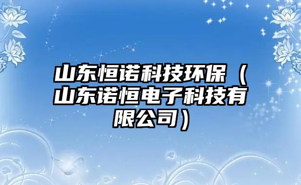 山東恒諾科技環(huán)保（山東諾恒電子科技有限公司）