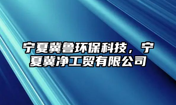 寧夏冀魯環(huán)保科技，寧夏冀凈工貿有限公司