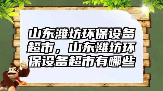 山東濰坊環(huán)保設(shè)備超市，山東濰坊環(huán)保設(shè)備超市有哪些