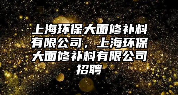 上海環(huán)保大面修補料有限公司，上海環(huán)保大面修補料有限公司招聘