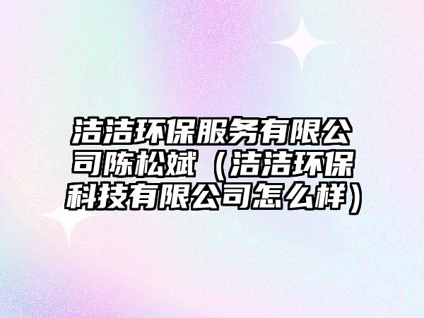 潔潔環(huán)保服務(wù)有限公司陳松斌（潔潔環(huán)?？萍加邢薰驹趺礃樱? class=