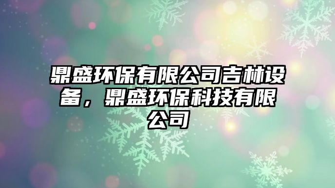 鼎盛環(huán)保有限公司吉林設備，鼎盛環(huán)保科技有限公司