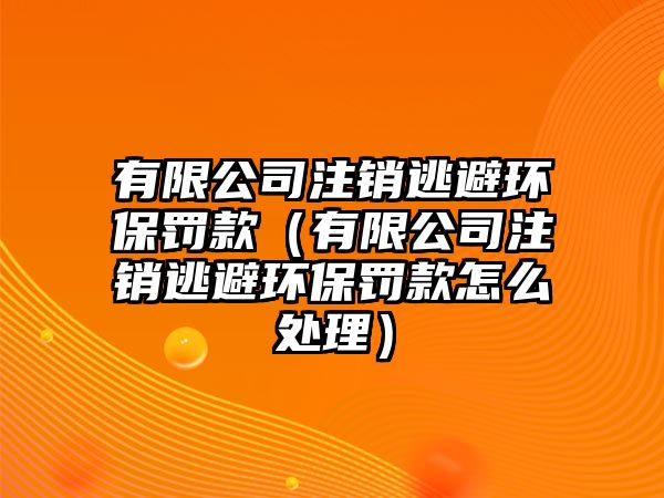 有限公司注銷逃避環(huán)保罰款（有限公司注銷逃避環(huán)保罰款怎么處理）