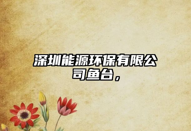 深圳能源環(huán)保有限公司魚臺，