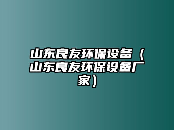 山東良友環(huán)保設備（山東良友環(huán)保設備廠家）