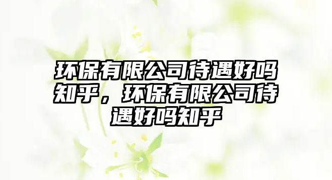 環(huán)保有限公司待遇好嗎知乎，環(huán)保有限公司待遇好嗎知乎