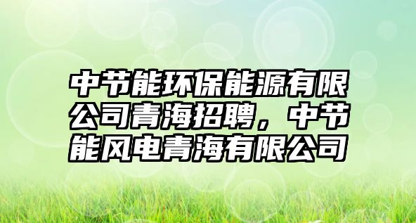 中節(jié)能環(huán)保能源有限公司青海招聘，中節(jié)能風(fēng)電青海有限公司