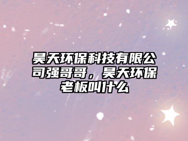 昊天環(huán)保科技有限公司強哥哥，昊天環(huán)保老板叫什么