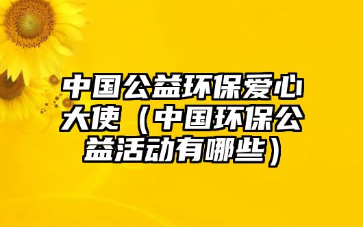 中國公益環(huán)保愛心大使（中國環(huán)保公益活動(dòng)有哪些）