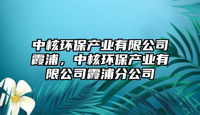 中核環(huán)保產(chǎn)業(yè)有限公司霞浦，中核環(huán)保產(chǎn)業(yè)有限公司霞浦分公司