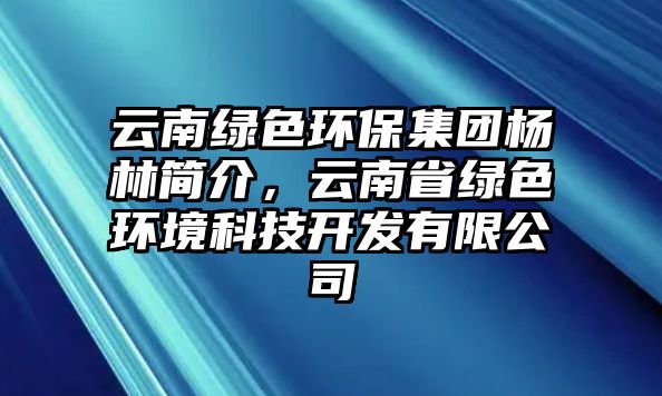 云南綠色環(huán)保集團楊林簡介，云南省綠色環(huán)境科技開發(fā)有限公司