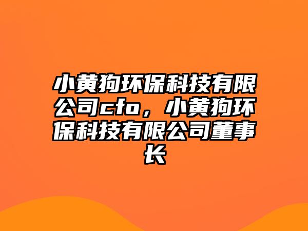 小黃狗環(huán)保科技有限公司cfo，小黃狗環(huán)保科技有限公司董事長(zhǎng)