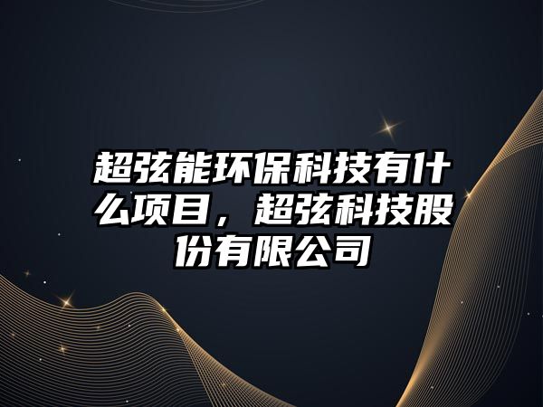 超弦能環(huán)?？萍加惺裁错?xiàng)目，超弦科技股份有限公司