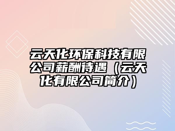 云天化環(huán)保科技有限公司薪酬待遇（云天化有限公司簡介）