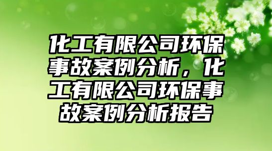 化工有限公司環(huán)保事故案例分析，化工有限公司環(huán)保事故案例分析報(bào)告