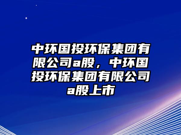 中環(huán)國投環(huán)保集團有限公司a股，中環(huán)國投環(huán)保集團有限公司a股上市