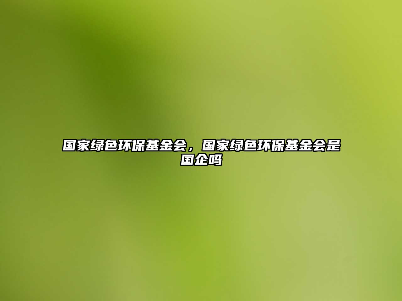 國(guó)家綠色環(huán)?；饡?huì)，國(guó)家綠色環(huán)?；饡?huì)是國(guó)企嗎