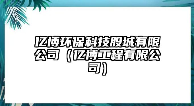 億博環(huán)保科技股城有限公司（億博工程有限公司）