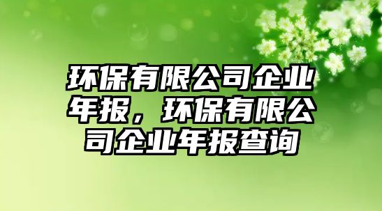 環(huán)保有限公司企業(yè)年報(bào)，環(huán)保有限公司企業(yè)年報(bào)查詢