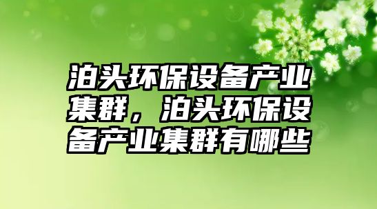 泊頭環(huán)保設備產業(yè)集群，泊頭環(huán)保設備產業(yè)集群有哪些