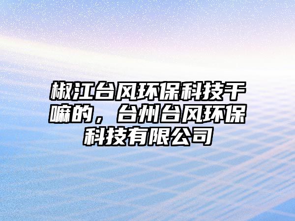 椒江臺風環(huán)保科技干嘛的，臺州臺風環(huán)?？萍加邢薰?/> 
									</a>
									<h4 class=