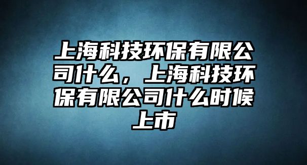 上海科技環(huán)保有限公司什么，上海科技環(huán)保有限公司什么時(shí)候上市