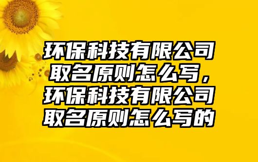 環(huán)保科技有限公司取名原則怎么寫，環(huán)?？萍加邢薰救∶瓌t怎么寫的