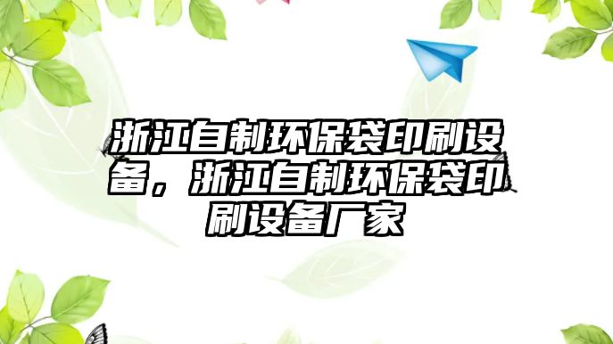 浙江自制環(huán)保袋印刷設(shè)備，浙江自制環(huán)保袋印刷設(shè)備廠家